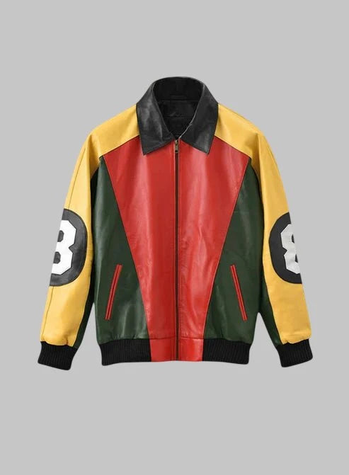 Men’s 8 Ball Multi-Color Leather Jacket | Retro Street | B-UNIK
