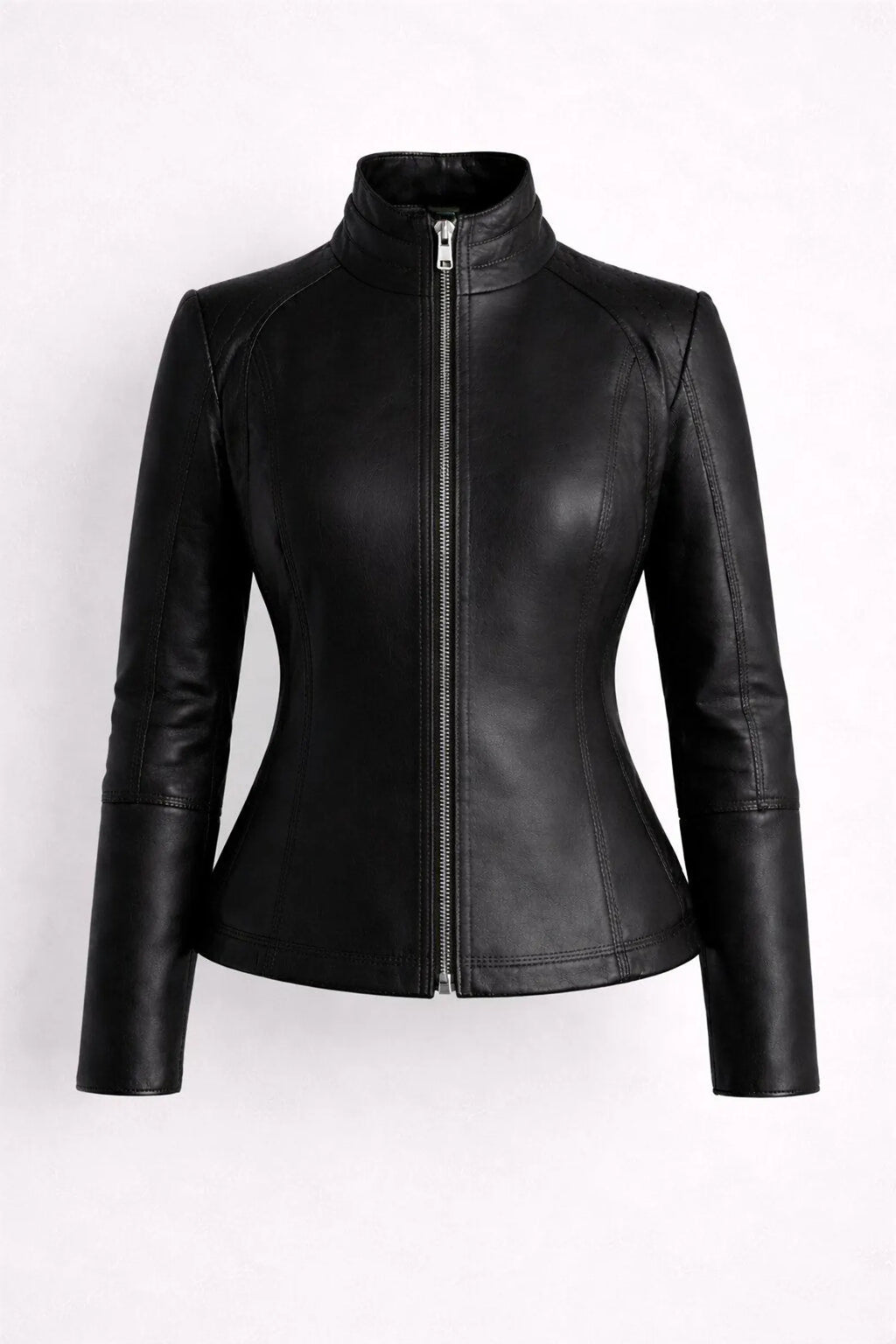 Black Leather Jacket for Women | Genuine Leather Fitted Jacket