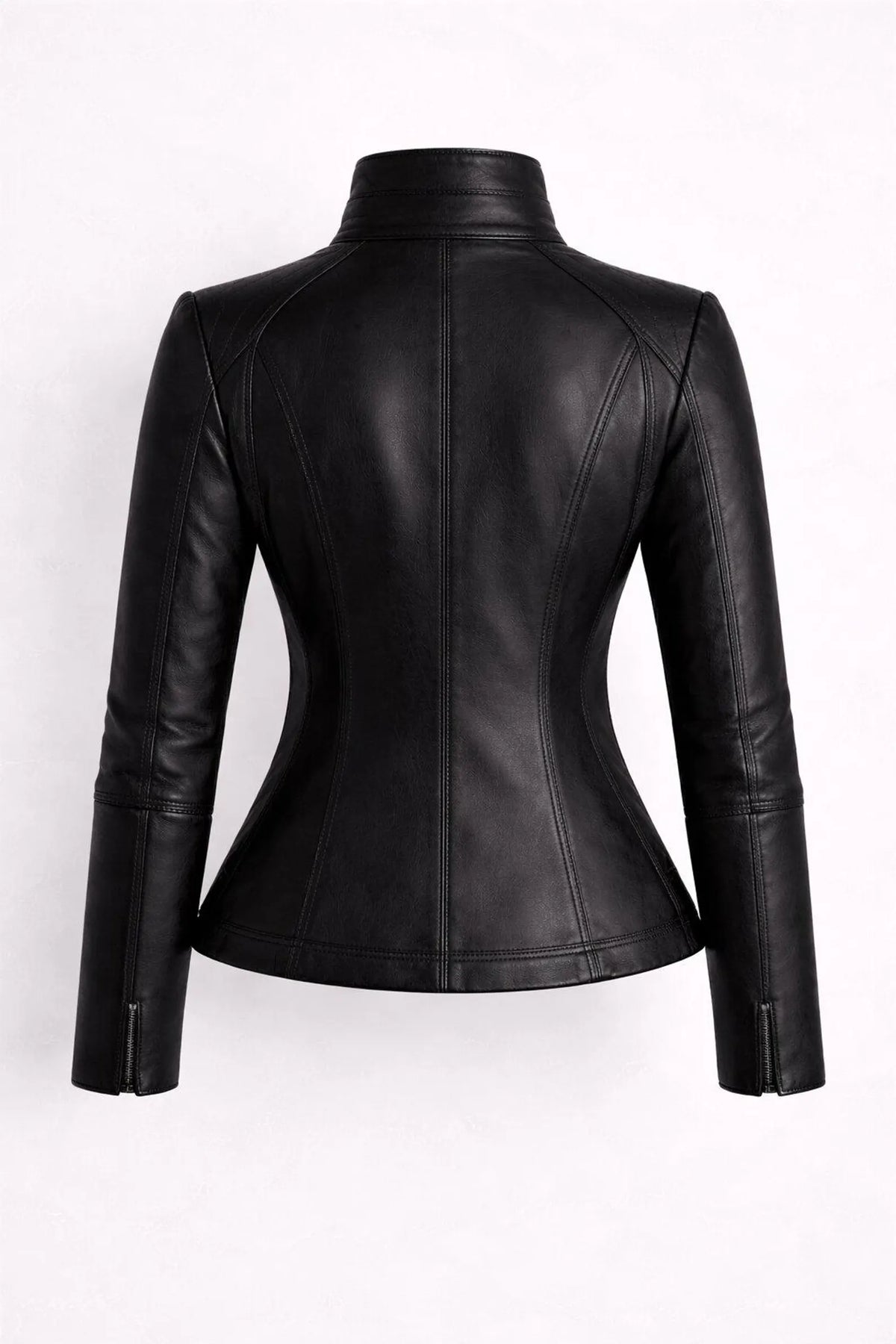 Black Leather Jacket for Women | Genuine Leather Fitted Jacket