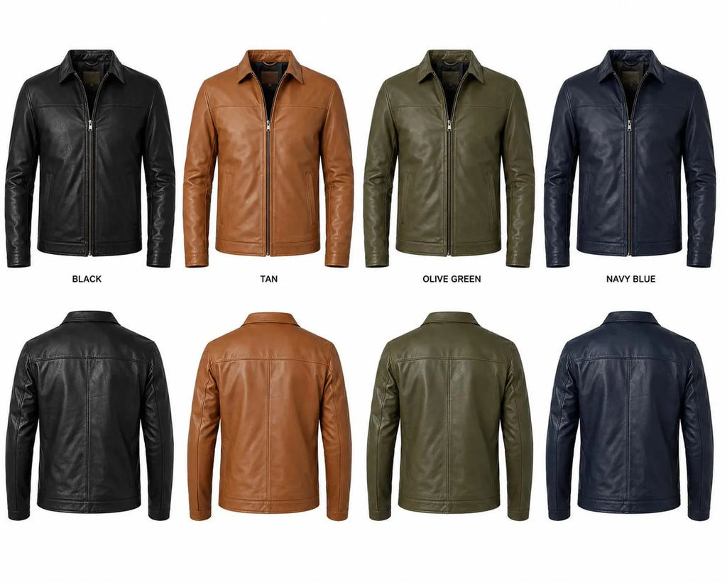 Women's Chestnut Brown Cow Leather Jacket | Slim Fit Shirt Collar Jacket