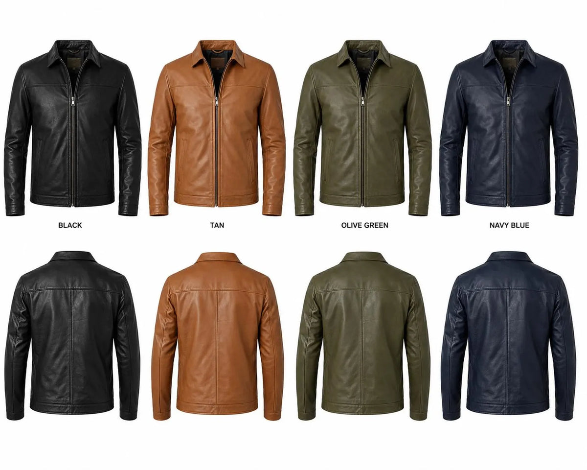 Women's Chestnut Brown Cow Leather Jacket | Slim Fit Shirt Collar Jacket