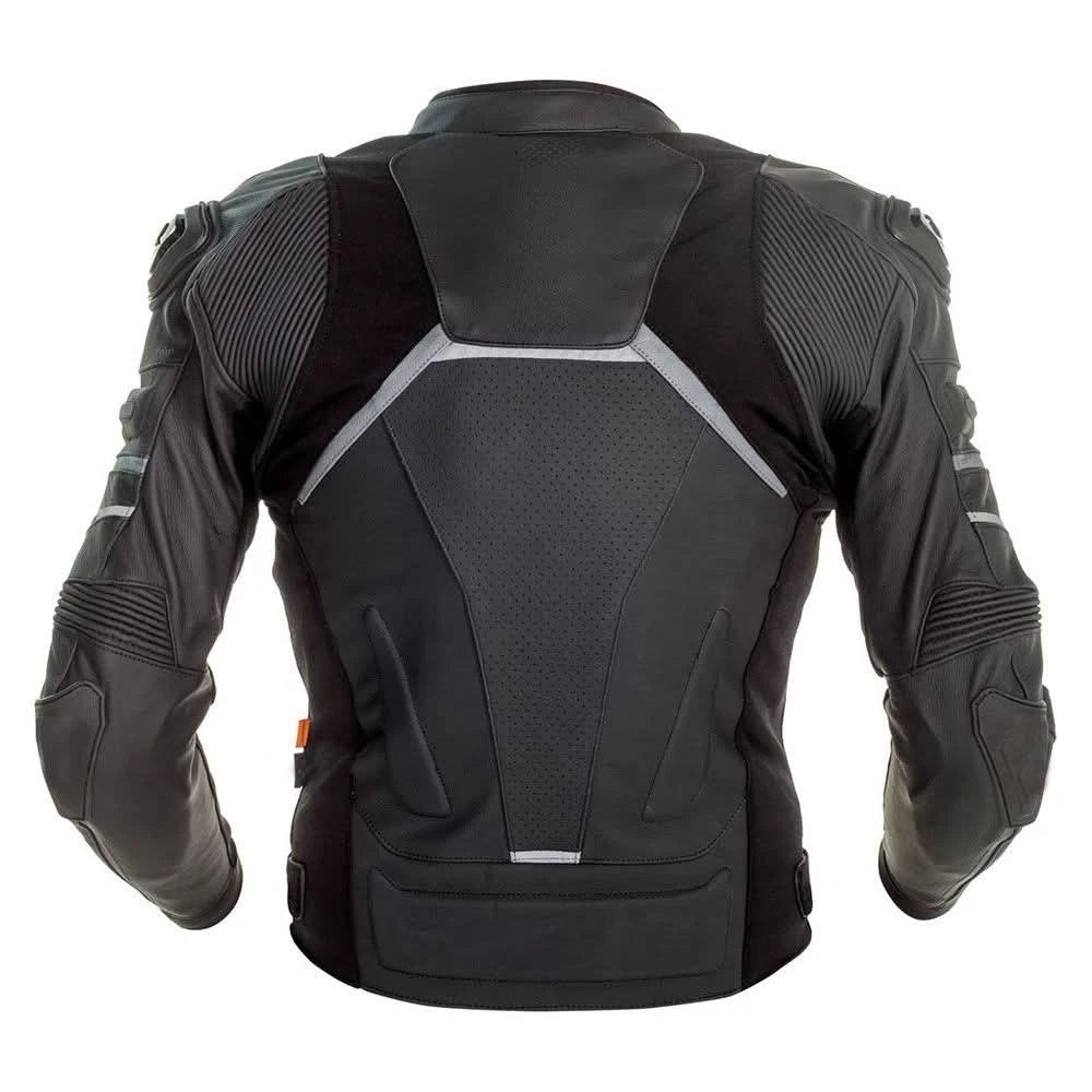 Men's Black Leather Motorcycle Jacket | CE Armored Racing Biker Jacket