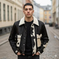 Men’s Cowhide Hair-On Leather Jacket | Western Trucker Style