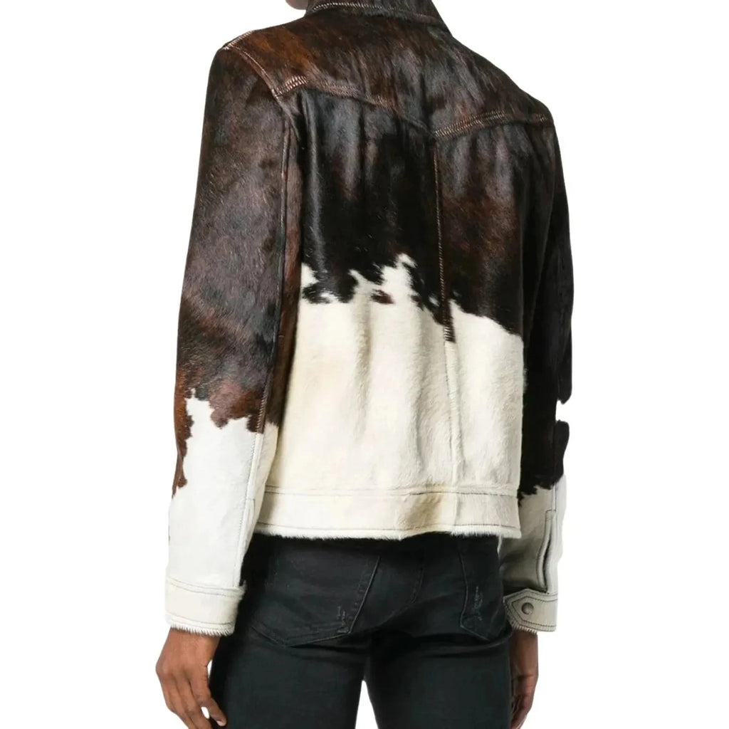 Men's Hair-On Cowhide Leather Jacket | Handmade Western Jacket