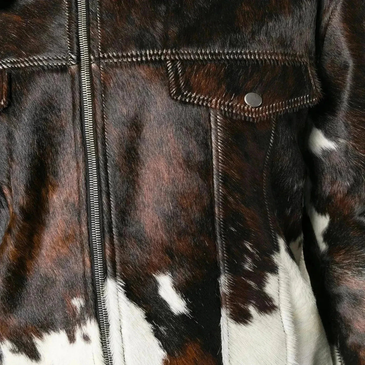 Men's Hair-On Cowhide Leather Jacket | Handmade Western Jacket